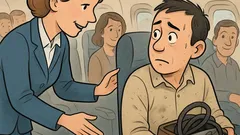 Banc: Însoțitoarea de bord întreabă pasagerul