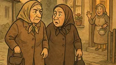 Banc: Două bătrâne merg la Vasilica